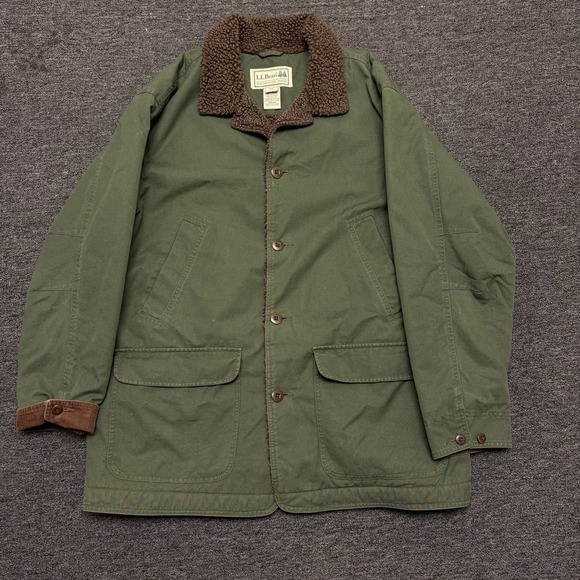 L.L. Bean Other - LL Bean Men's Chore Jacket VTG Sherpa Fleece Lined Barn Coat Canvas XL EUC